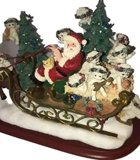 Rare Danbury Dreamsicles  Cherubs Lighted Christmas Sleigh Figurine 12”