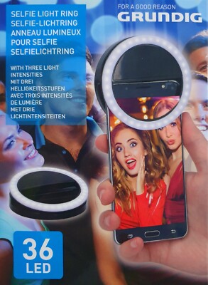 GRUNDIG LED Selfie Ringlicht Lichtring Ringlampe Lampe Handy NEU & OVP