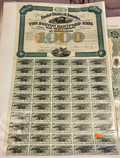 USA boston hartford erie Rail road Company £1000 bond certificate