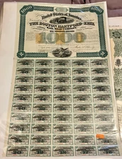 USA boston hartford erie Rail road Company £1000 bond certificate