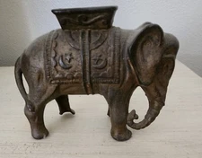 Antique Elephant Cast Iron Toy Bank  AC Williams