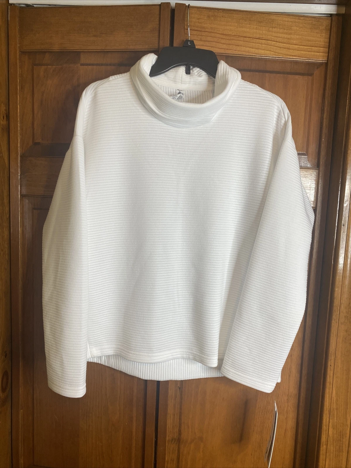 RBX ACTIVE WHITE COWLNECK SWEATSHIRT STYLE CR1473