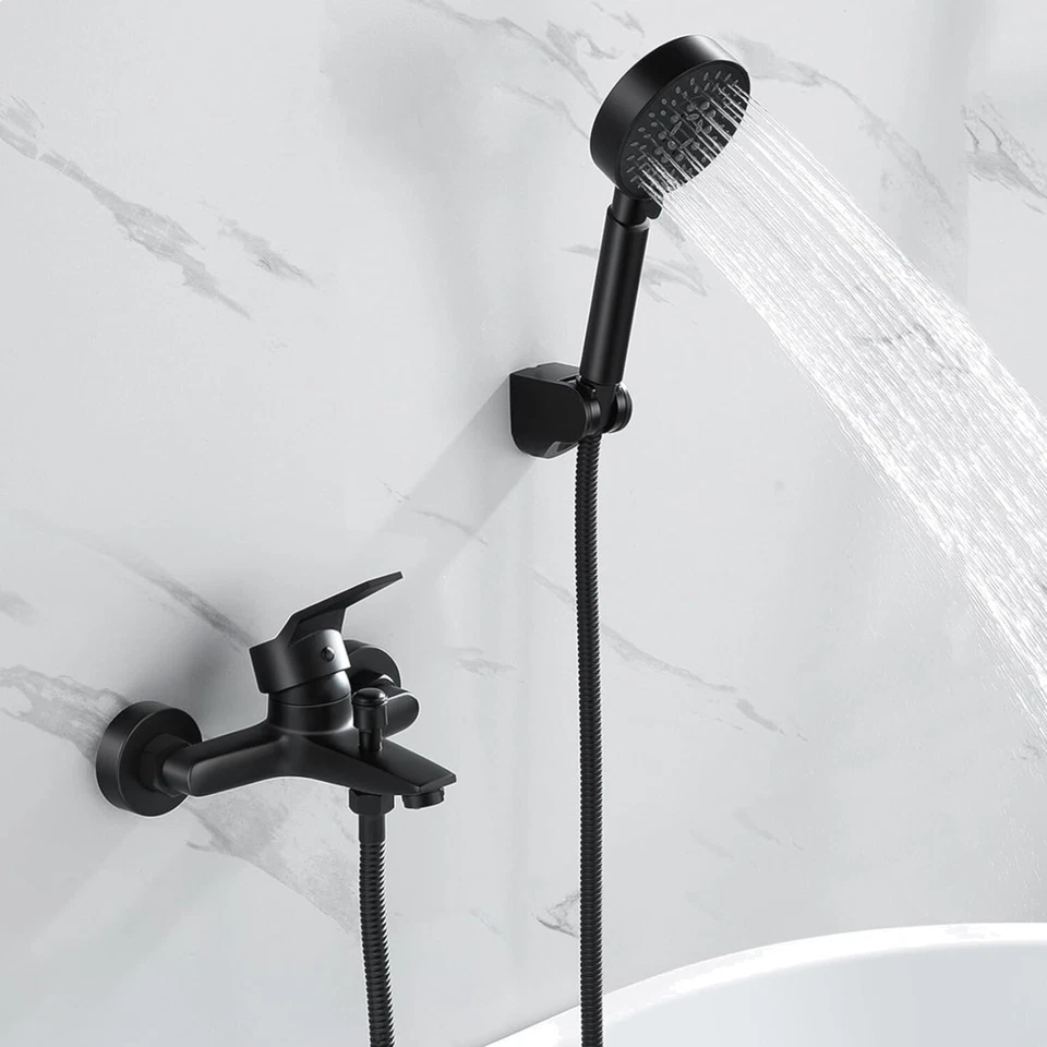 5-Funktionen Badewannenarmatur mit flexiblem 1.5 m Schlauch für Komfort