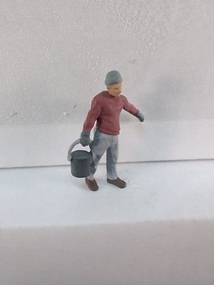 Arttista #1367 - Man Carrying Bucket - O Scale Figure - Model Trains - NEW