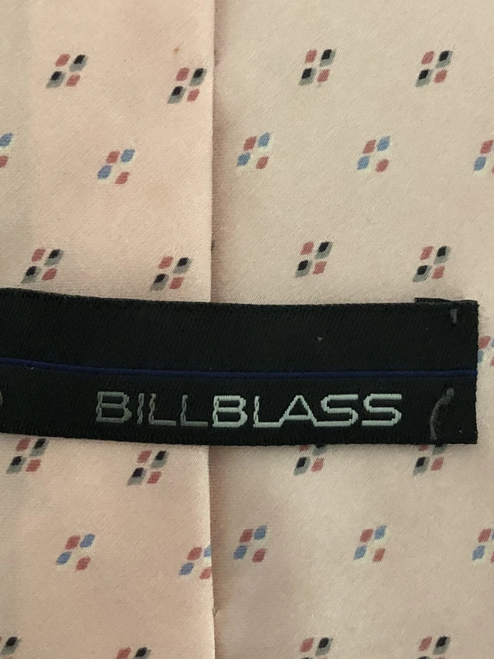 CORBATA DE SEDA VINTAGE BILL BLASS ROSA CON PEQUEÑOS LUNARES Foto 4 de 4