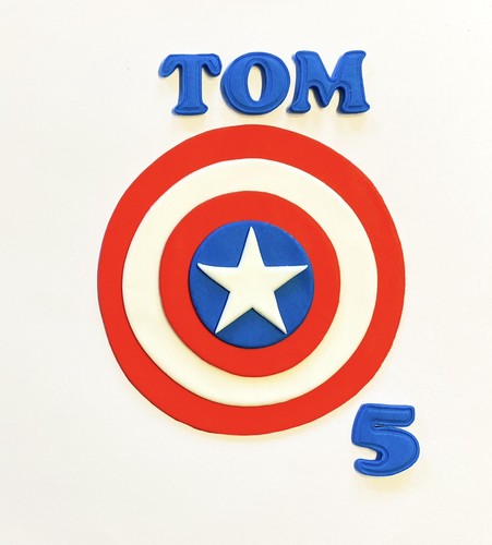 Essbarer Fondant Captain America Schild Tortenaufleger Fondant Zuckerpaste Deko - Bild 4 von 8