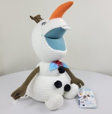 Disney Store Olaf Frozen 16" Knitted Plush Stuffed Snowman With Bowtie New