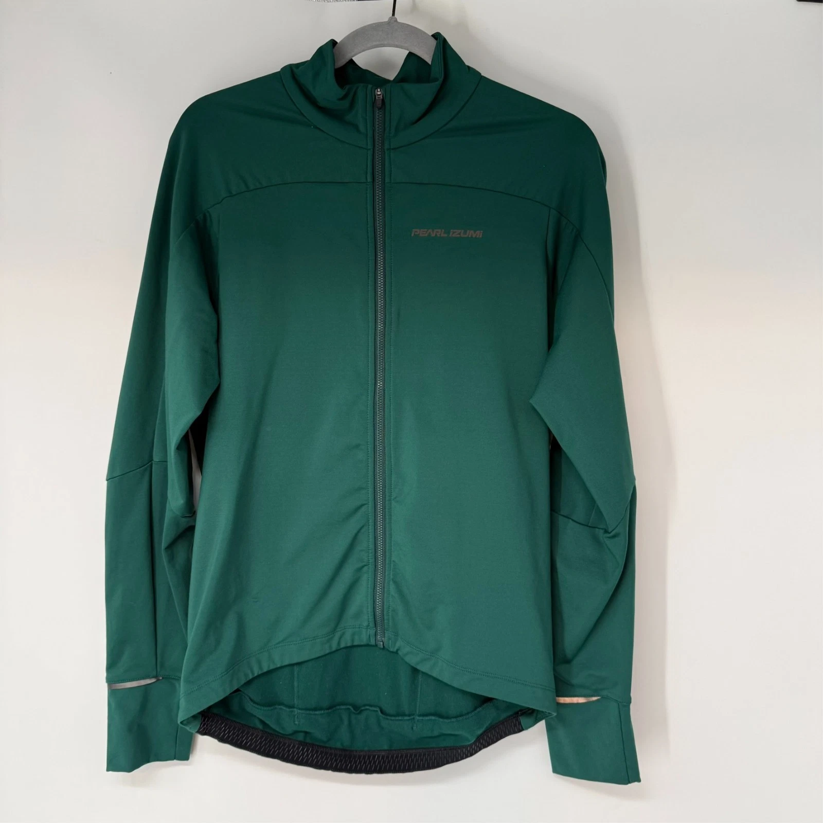 Pearl Izumi Full Zip Cycling Jacket Mens L Green Reflective Performance 11121921
