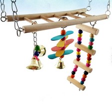 Swing Ladder Toy for Parrots Wood Pet Climbing Wooden Bird Stand