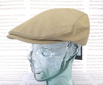 Ted Baker Flatcap Herren Gr. S/M Mütze hellbraun [beige] Baskenmütze Baumwollmix Caps NEU UVP45 