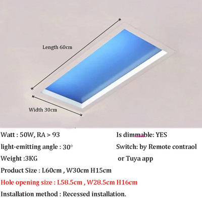 Blue Sky Light LED Ceiling Lamp Smart Control Dimmable Sun Flush Mount Light
