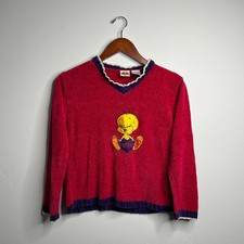 Looney Tunes Tweety Bird pink and purple sweater youth size medium 10