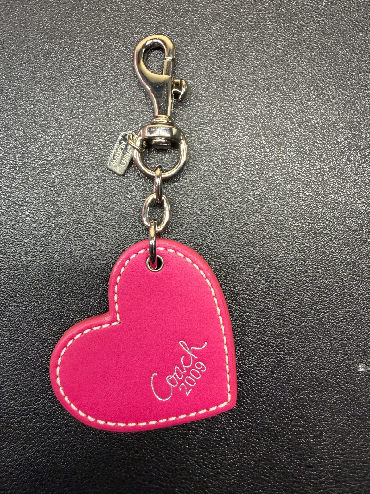 Coach Red & Pink 2009 Embossed Heart Bag Charm (Lot 2… - Gem