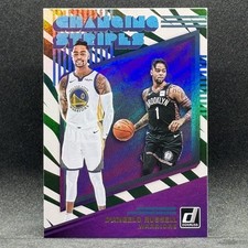 RARE D'Angelo Russell GREEN FLOOD 2019-20 Donruss #5 Changing Stripes Warriors