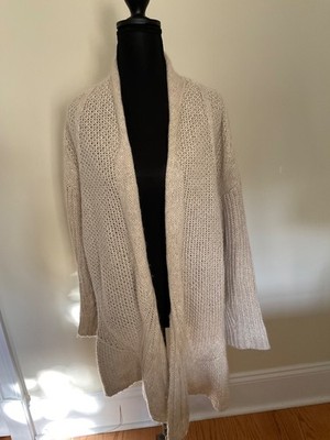 The Fisher Project Open Front Knit Cardigan Sweater S/P Beige Wool Mohair Blend