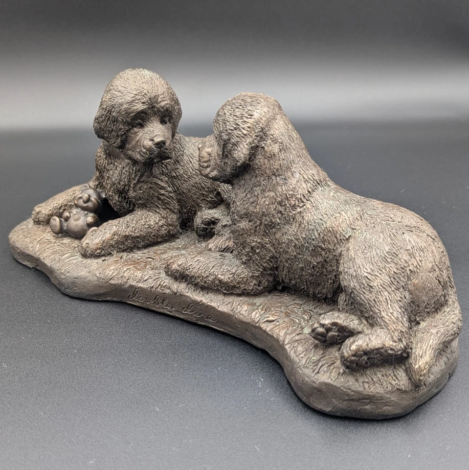 Escultura de resina de bronce fundido Terranova perros Newfies - T (Tony) Acevedo 10,5" L Foto 3 de 4