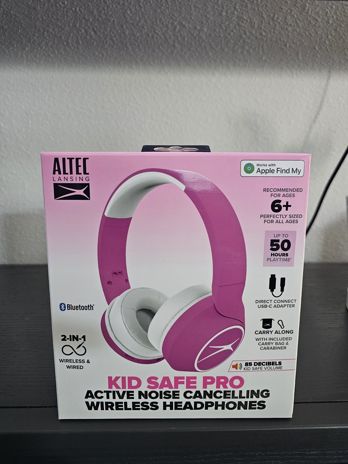 Altec Lansing Kid-Safe Active Noise Cancelling Bluetooth Wireless to 50hrs