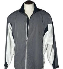 Foot Joy Golf Jacket Dry Joy Tech Hydrolite Men Roomy Large Grey Checked & White