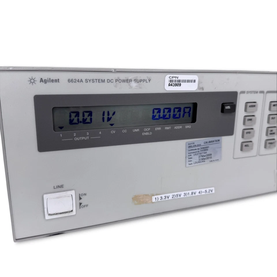 Agilent / HP 6624A System DC Power Supply - 4 Outputs - Tested Calibration - Image 2 of 4