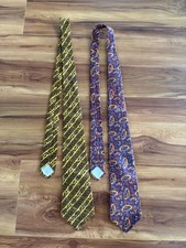 Two Rare Vintage Brooks Brothers Mens Paisley All Silk Ties Printed In England 