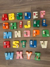 Vintage Sesame Street Plastic Alphabet Blocks Full Set