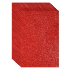 10 Sheets 2mm Glitter Foam Sheet 11" x 8" A4 Red Sparkle EVA Paper