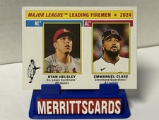 Ryan Helsley/Emmanuel Clase #205 Topps Heritage 2025 - MLB Leading Fireman