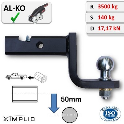 US-Adapter Anhängerkupplung 51x51mm (-50mm) für Dodge Ram 1500 2001-2008