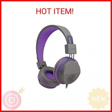 JLab JBuddies Studio On-Ear Kids Wired Headphones, Graphite/Purple, Toddler Head