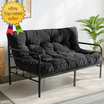 6 Futon Mattress Full Size, Tufted Futons Sofa Couch Bed with Twisted Rope Desig