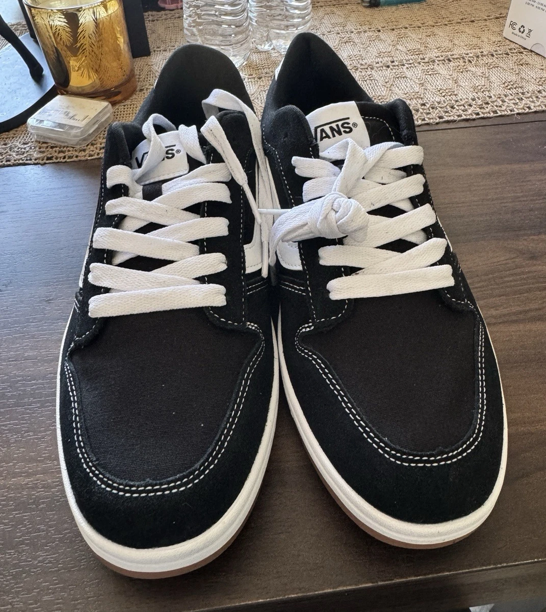 Mens Size 12 Vans Skate Shoes Sport Low Top Athletic Suede Black White 751505 Vans Skate Sport Black/White – Waterboyz main image 2