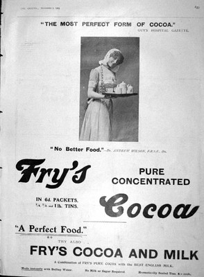 Alter antiker Druck 1903 Reklame Fry'S reine konzentrierte Kakaamilch 20.