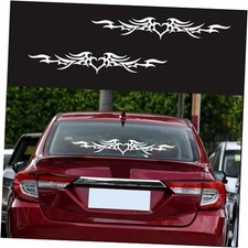 Flame Striped car Stickers Decorate The Front and Rear windshields Doors White