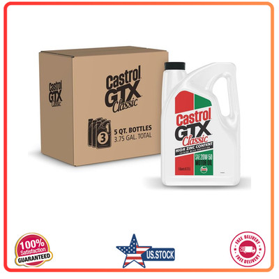 Castrol GTX Classic 20W-50 Conventional Motor Oil, 5 Quarts, Pack of 3