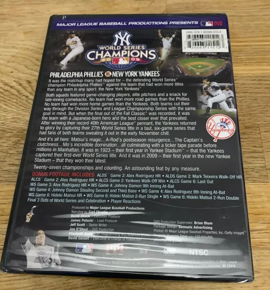 WORLD SERIES 2009 CHAMPIONS NEW YORK YANKEES DVD WS PHILADELPHIA PHILLIES  MLB 826663115123