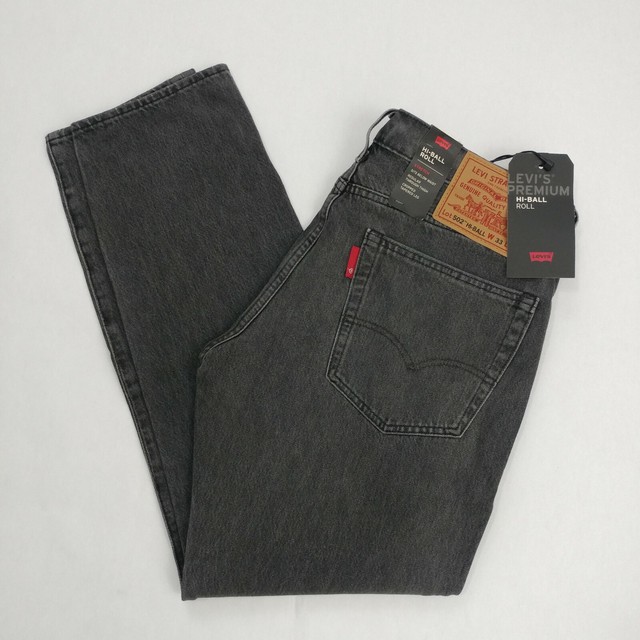 Levis Mens Jeans 502 Size 31 Cropped Taper Hi-ball Roll Denim Stretch Inseam 29 for sale online