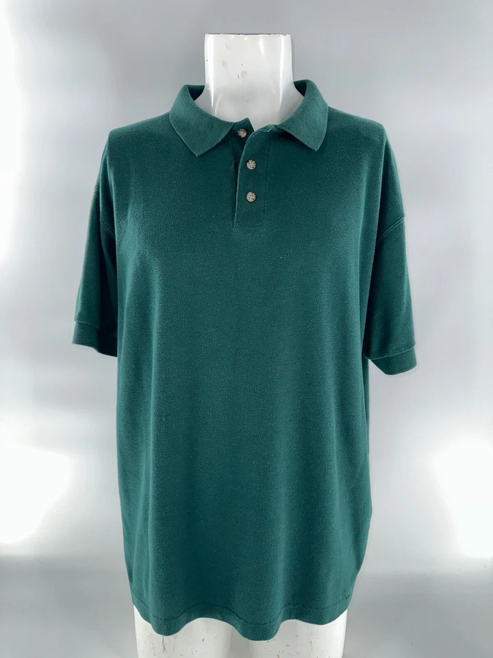 Polo Ballesta Manga Corta Hombre Grande Verde Poliéster Algodón YGI K4-21 Foto 2 de 4