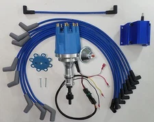 FORD 260-289-302 PRO SERIES Small Cap HEI Distributor, Coil & Spark Plug Wires