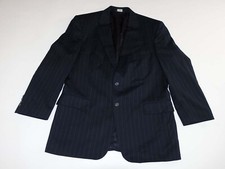 Jos. A. Bank Men's Pinstripe Suit Jacket Size 44 Regular Navy Blue 100 Wool 44R