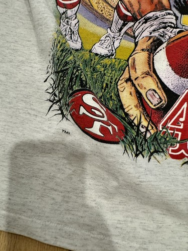 Rare Vintage 90s San Francisco 49ers Bulletin NFL Canada T-Shirt - Single Stitch - Foto 3 di 8