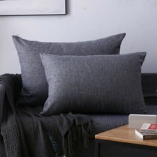 2X Solid Color Cushion Cover Pillow Case Large Rectangle Sofa Car Bed Decor Chic