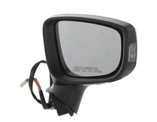 BLACK PASSENGER RIGHT SIDE MIRROR W/ SIGNAL LIGHT FOR 2014 2015 2016 MAZDA 3 - Picture 4 of 7