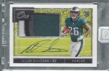 MILES SANDERS 2019 PANINI ONE RPA 4 COLOR PATCH ON CARD AUTO RC #D 75/199