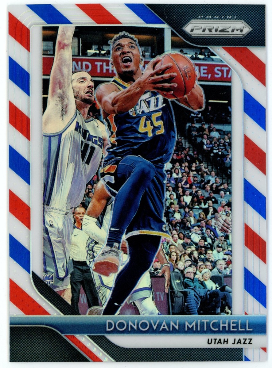 2018-19 Prizm Red White Blue Prizm Donovan Mitchell #143 | eBay