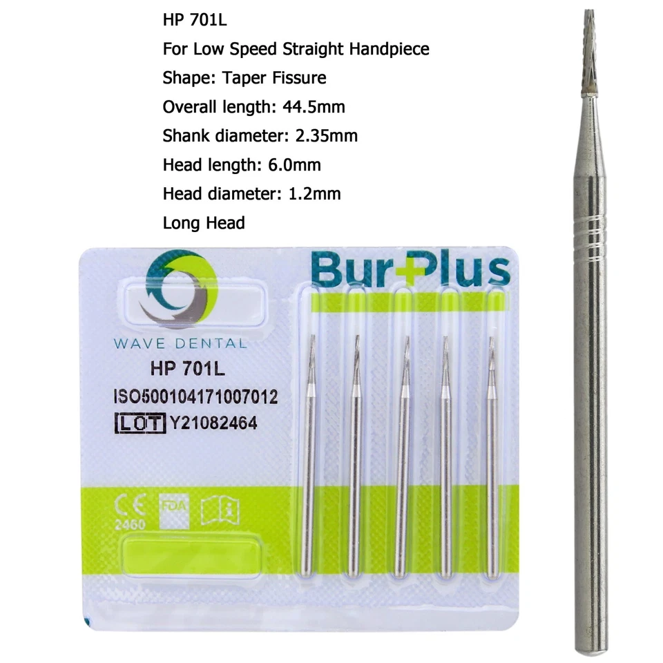 Wave Dental Carbide Burs Straight Surgical Burs Low Speed HP 557 702 703L 44.5mm - Image 4 of 4