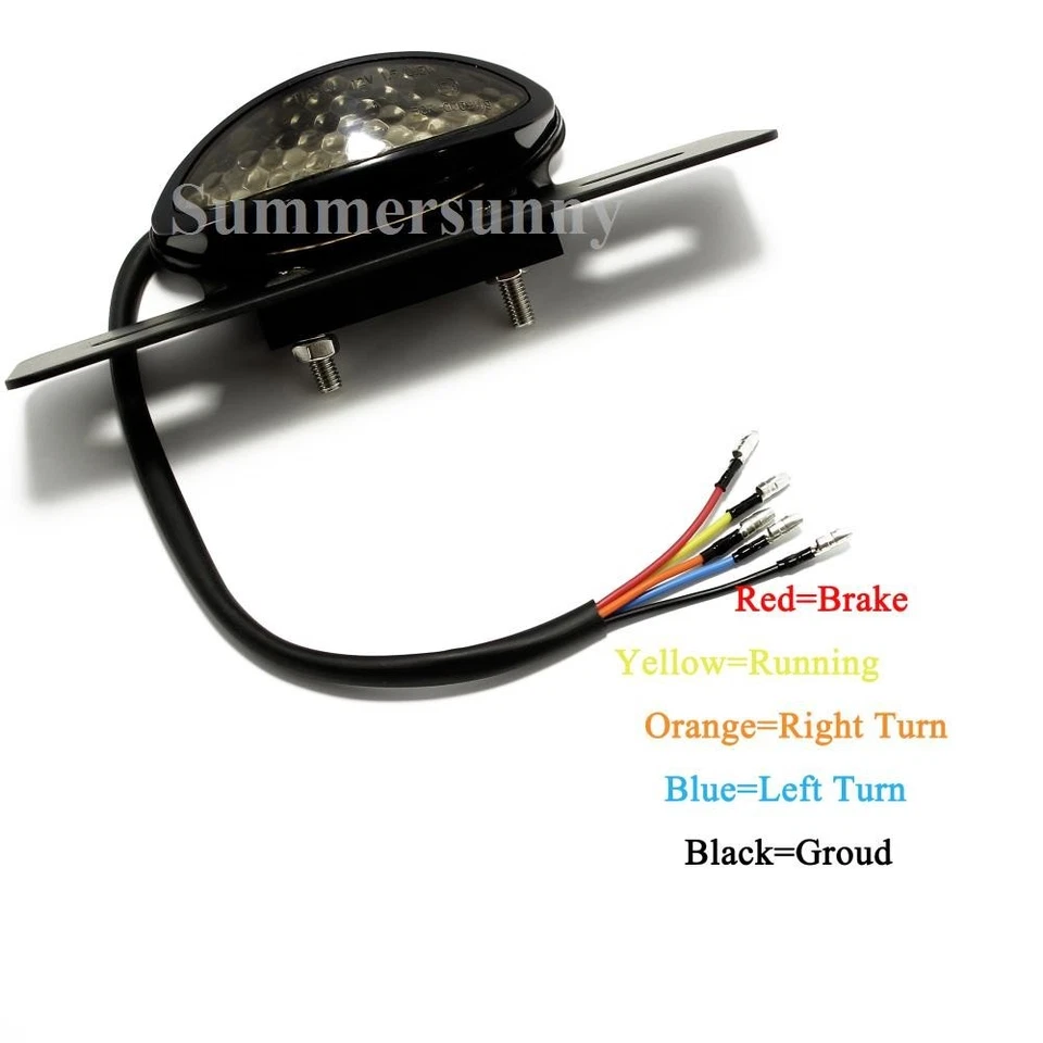 Luz integrada de matrícula de freno trasero de parada señales de giro LED para motocicleta 14 Foto 3 de 4