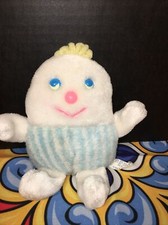 VGUC-Vintage-6 Eden White Blue Pink Humpty Dumpty Rattle stuffed