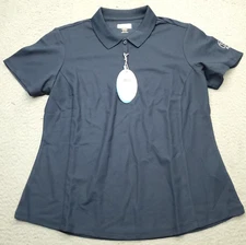 Grey Norman Golf Polo Shirt Womens XL Navy Deer Creek Play Dry Moisture Wicking