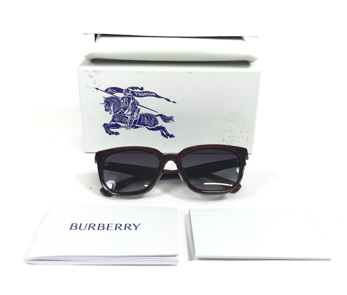 Burberry Sunglasses B4446-D 4115/8G Burgundy Check Frames w Gray