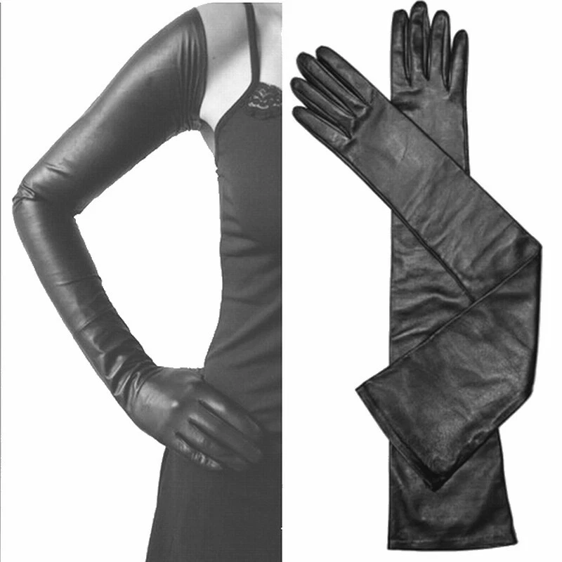 Leather gloves Louis Vuitton Black size L International in Leather